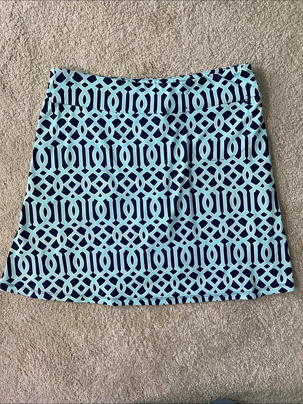 Lulu-B Navy and Light Blue Geometric Skort XS